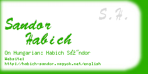 sandor habich business card